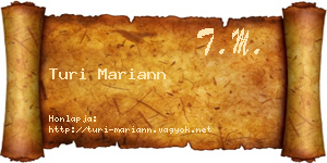 Turi Mariann névjegykártya