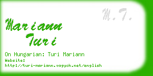 mariann turi business card